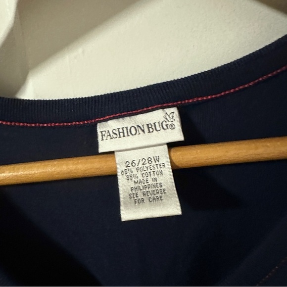 Vintage Fashion Bug Navy Blue Patriotic Sleeveless Dress Womens Plus Size 26/28W - Picture 15 of 16